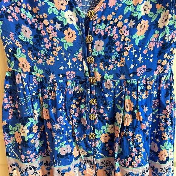 Shareen casual blue floral mini dress size 8 - Picture 4 of 10